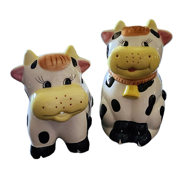 Houston Harvest Ceramic Cow Sugar Bowl and Creamer Item No 31978 - Picture 1 of 9